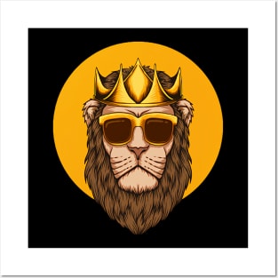 Lion King Wearing Sunglasses Posters and Art